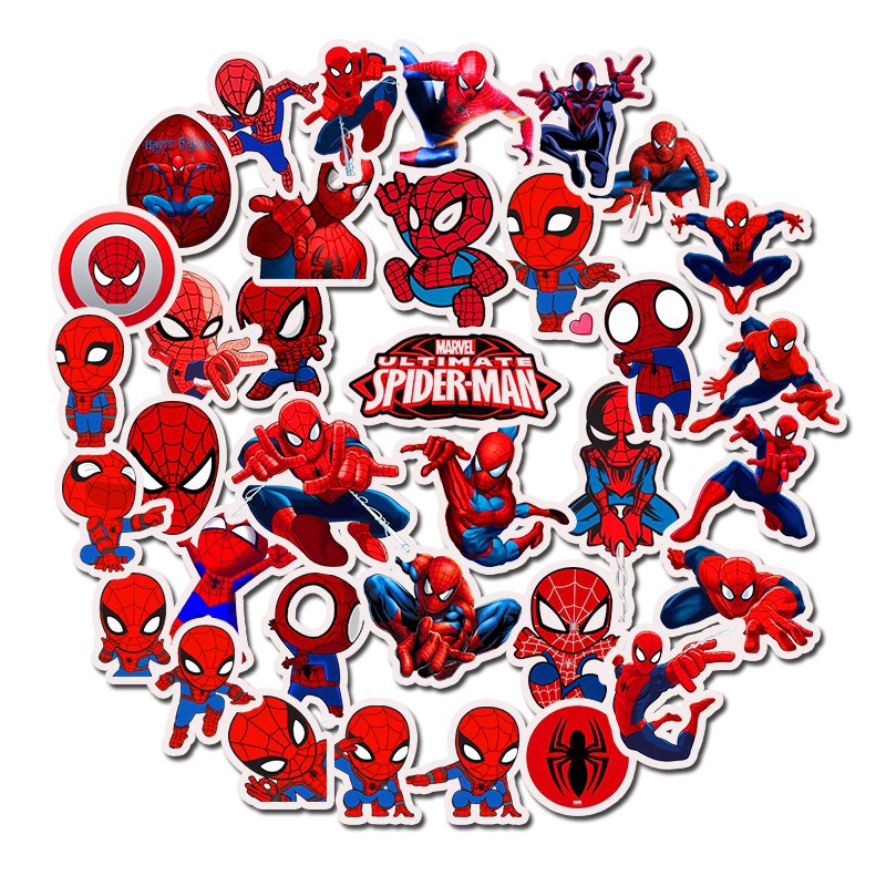 35 Marvel hero superman stickers Spiderman graffiti waterproof skateboard stickers personalized luggage graffiti stickers