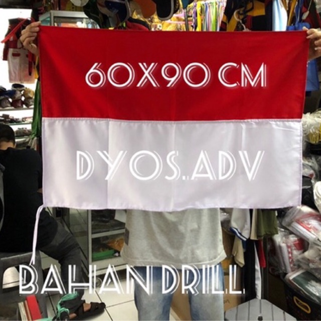 Bendera merah putih bahan drill 60x90 cm