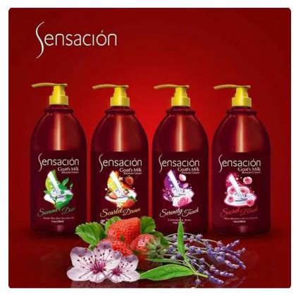 SENSACION SHOWER CREAM GOATS MILK 1000 ML ☘️Yuri Kosmetik☘️