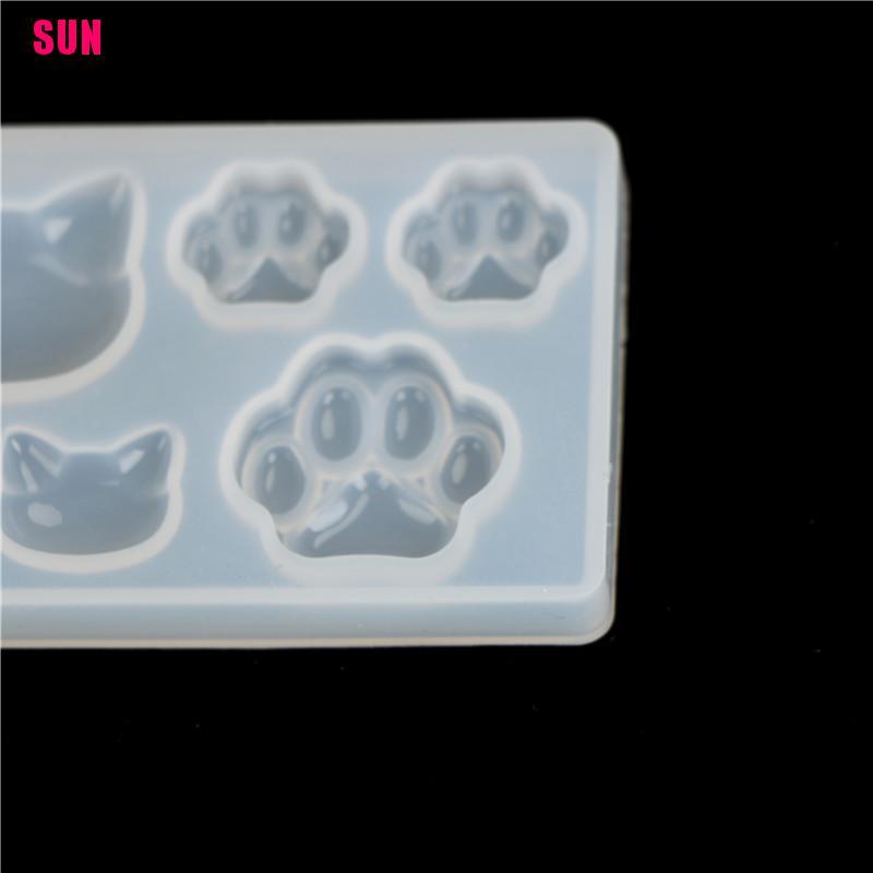 (Bf) Cetakan Resin Diy Bentuk Wajah Kucing / Bulan / Bintang / Hati Bahan Silikon