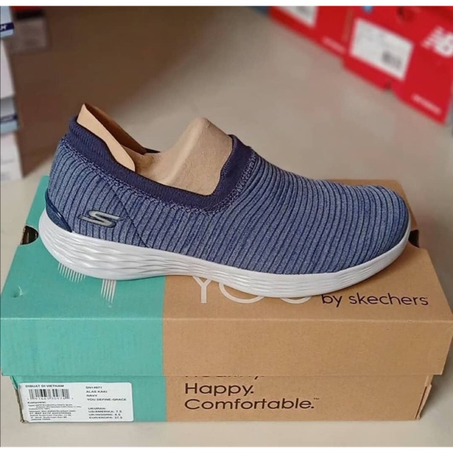 Sepatu slipon wanita skechers 14971/NVY skechers you define grace navy original