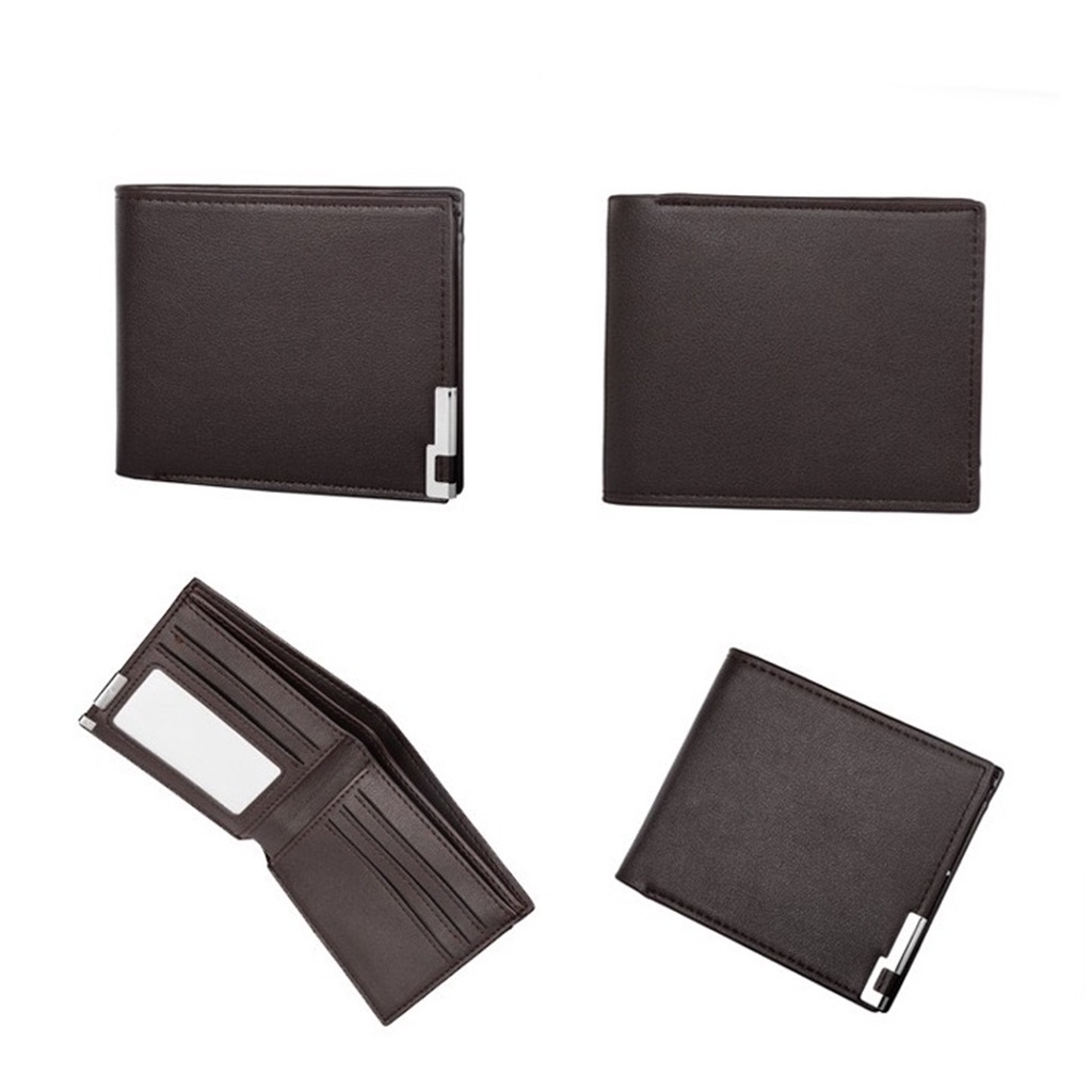♥TMALL88♥Dompet Pria Simple Style PU Leather Men Wallet-COKLAT