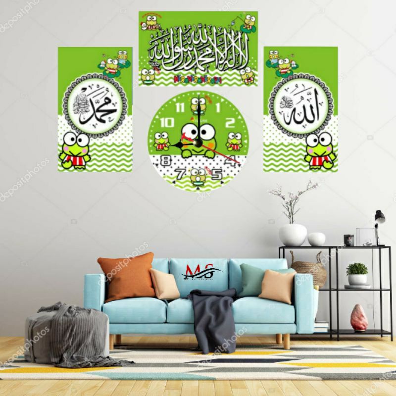 JAM DINDING KALIGRAFI ARAB KARAKTER 3 SET