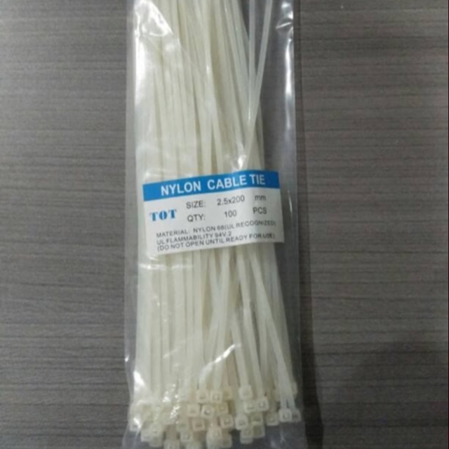kabel ties sts 200 putih/CABLE TIES/KABEL TIES PUTIH HITAM/KABEL PENGIKAT BESI/plastik