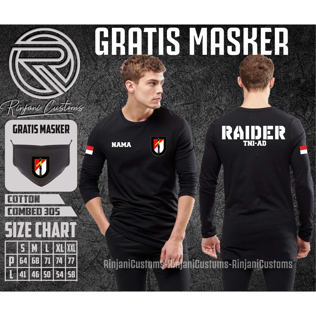 KAOS RAIDER - KAOS TENTARA INDONESIA - KAOS DAN TOPI TNI FREE NAMA