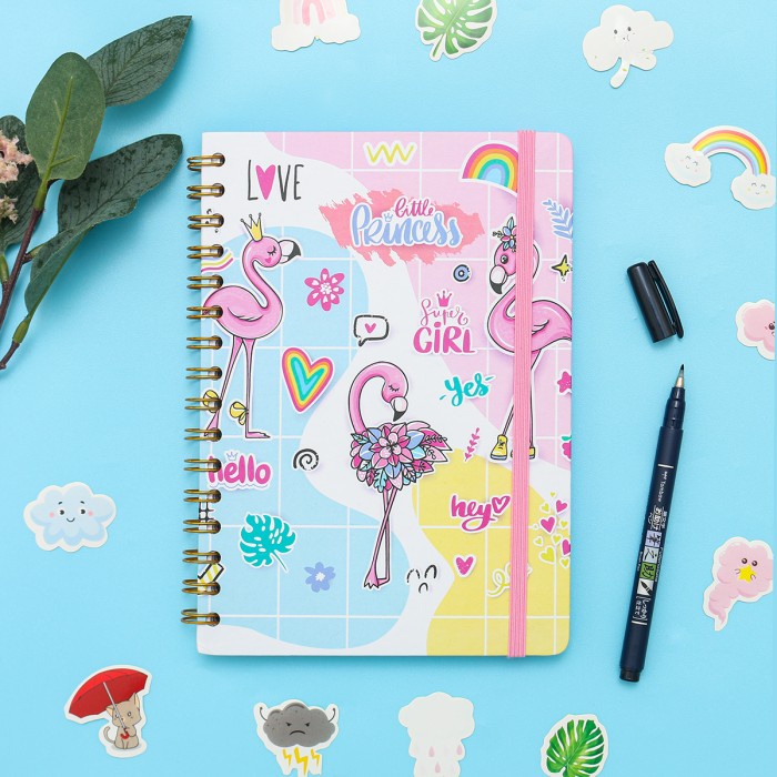 

[RESTOCK] Notebook Spiral #FLAMINGO - Notebook Custom - garis