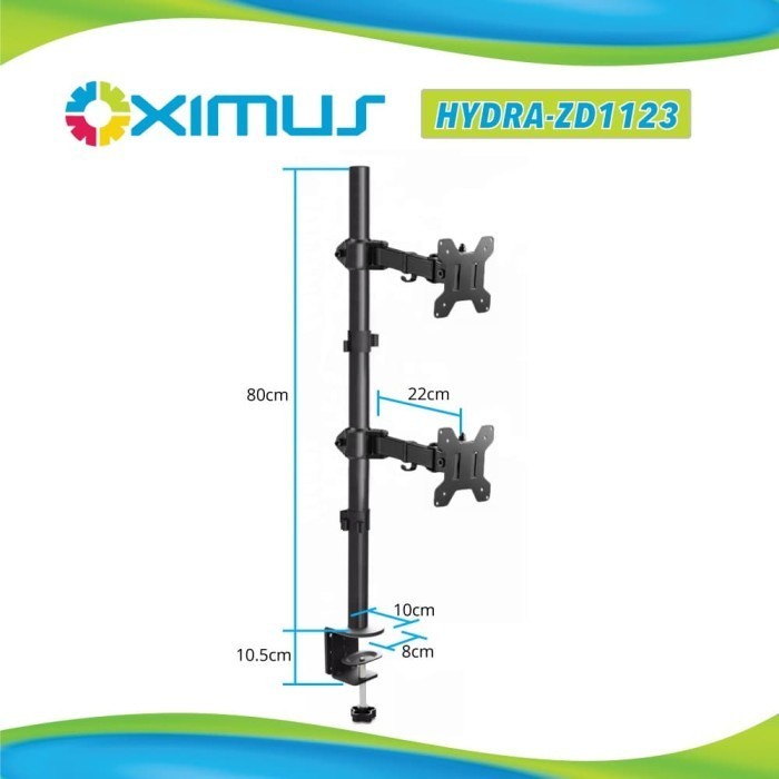 BRACKET TV LCD MONITOR 13&quot;-27&quot; OXIMUS HYDRA ZD1123 TILT SWIVEL ROTATE