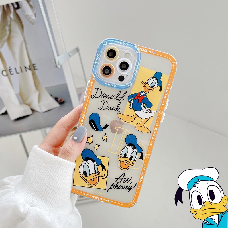 Soft Case TPU Motif Disney Donald Duck Untuk iPhone 13 Pro Max 11 12 7 8 Plus Xs XR