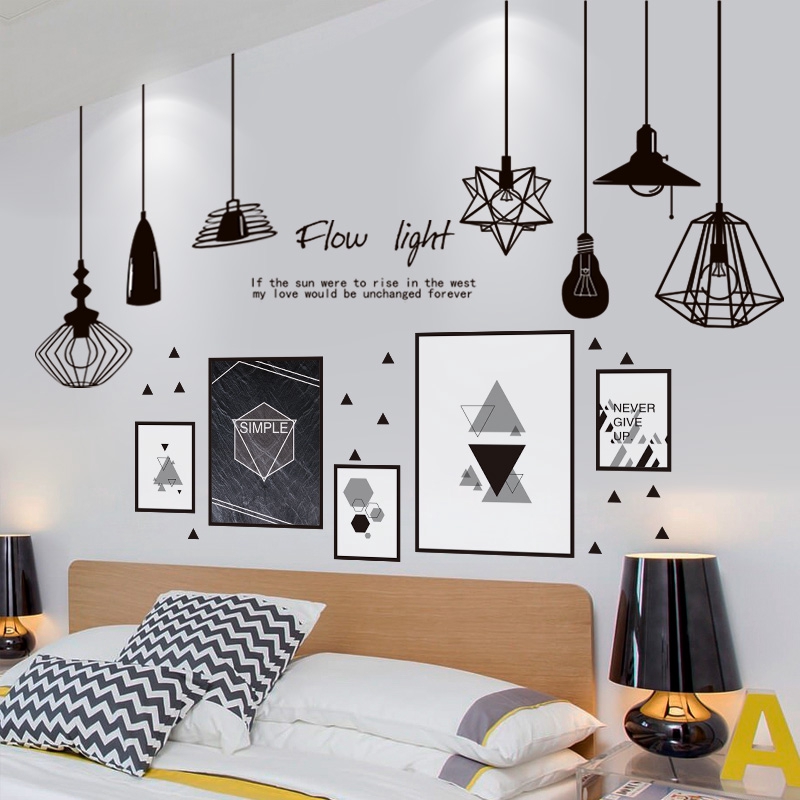 Kreatif Stiker Dinding Nordic Tinggal Hiasan Dinding Kamar Tidur Ruang Lukisan Dinding Wallpaper Sti Shopee Indonesia