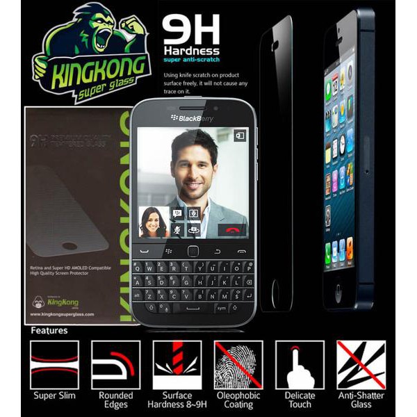 Kingkong Tempered Glass Blackberry Classic Q20