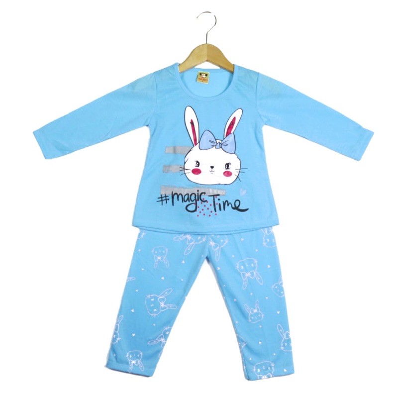 SETELAN FASHION SIKUNING BAJU ANAK PEREMPUAN MOTIF RABBIT BAHAN KAOS 2-6 TAHUN SK PP 02