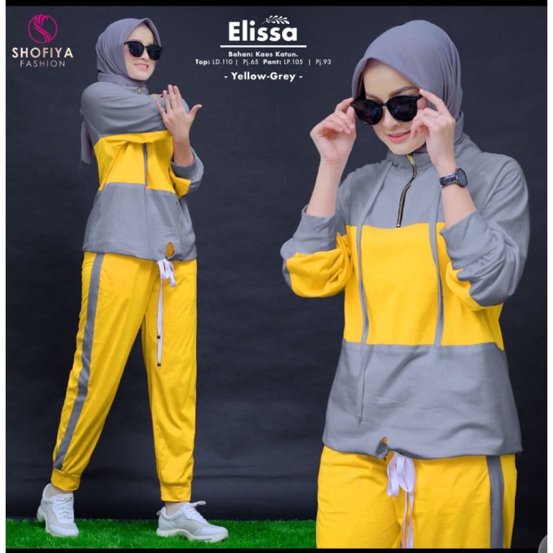 Sporty set baju olahraga muslim baju olahraga wanita Elissa Ori by Shofiya
