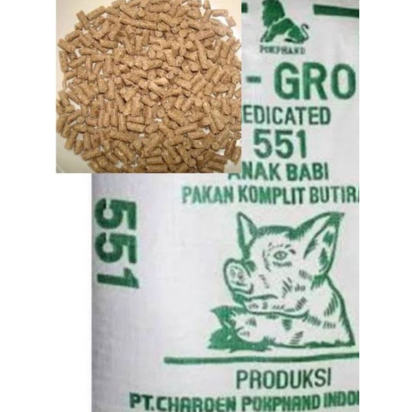 PUR Babi 551 1kg, 500gr | Voer Babi | Pakan Makanan Ayam Bebek Babi Kelinci