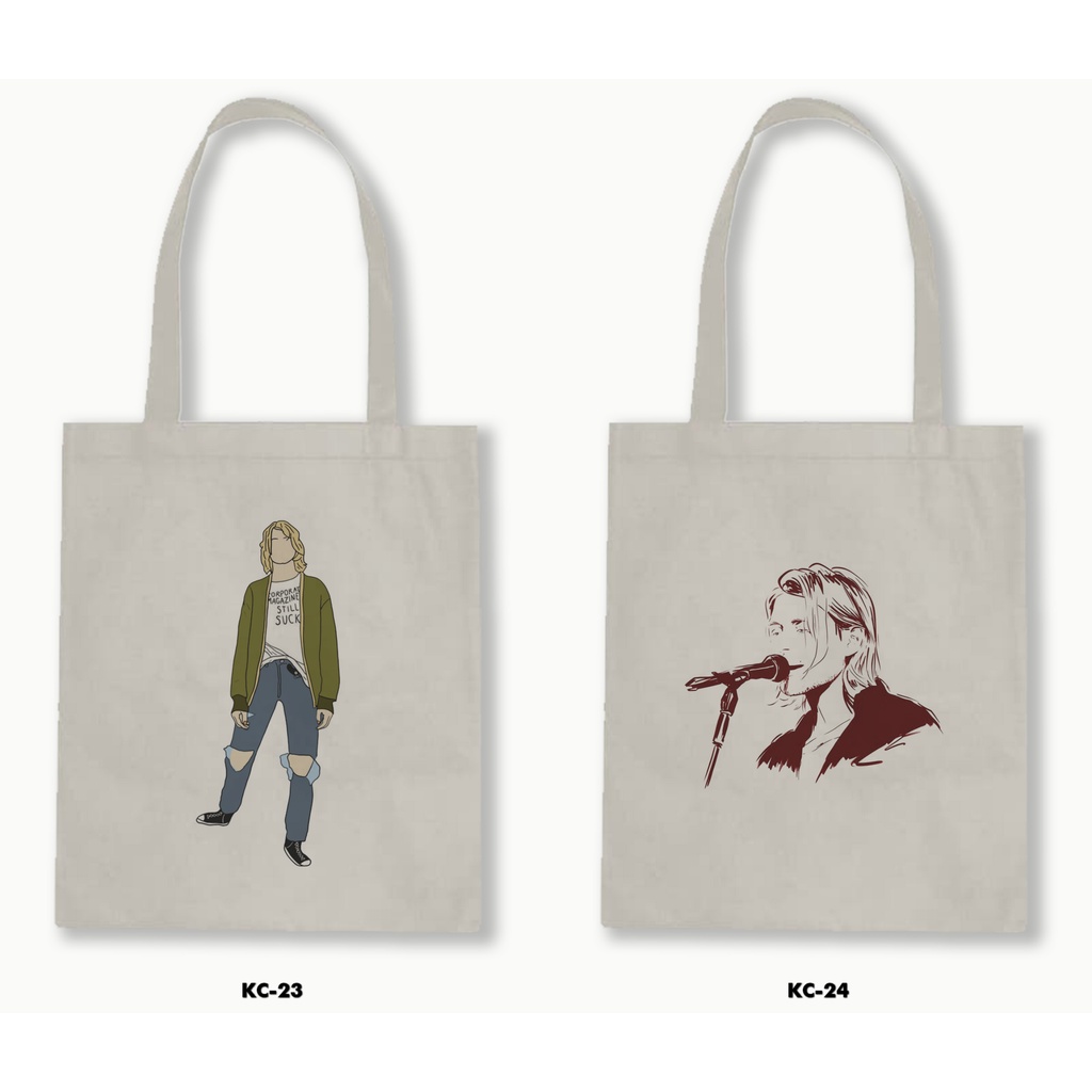 TOTE BAG BLACU - KURT COBAIN / NIRVANA 02
