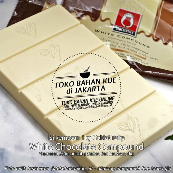

White Chocolate Compound Coklat Tulip Cokelat Putih Gading 200 gr TERLARIS TERPERCAYA ORIGINAL
