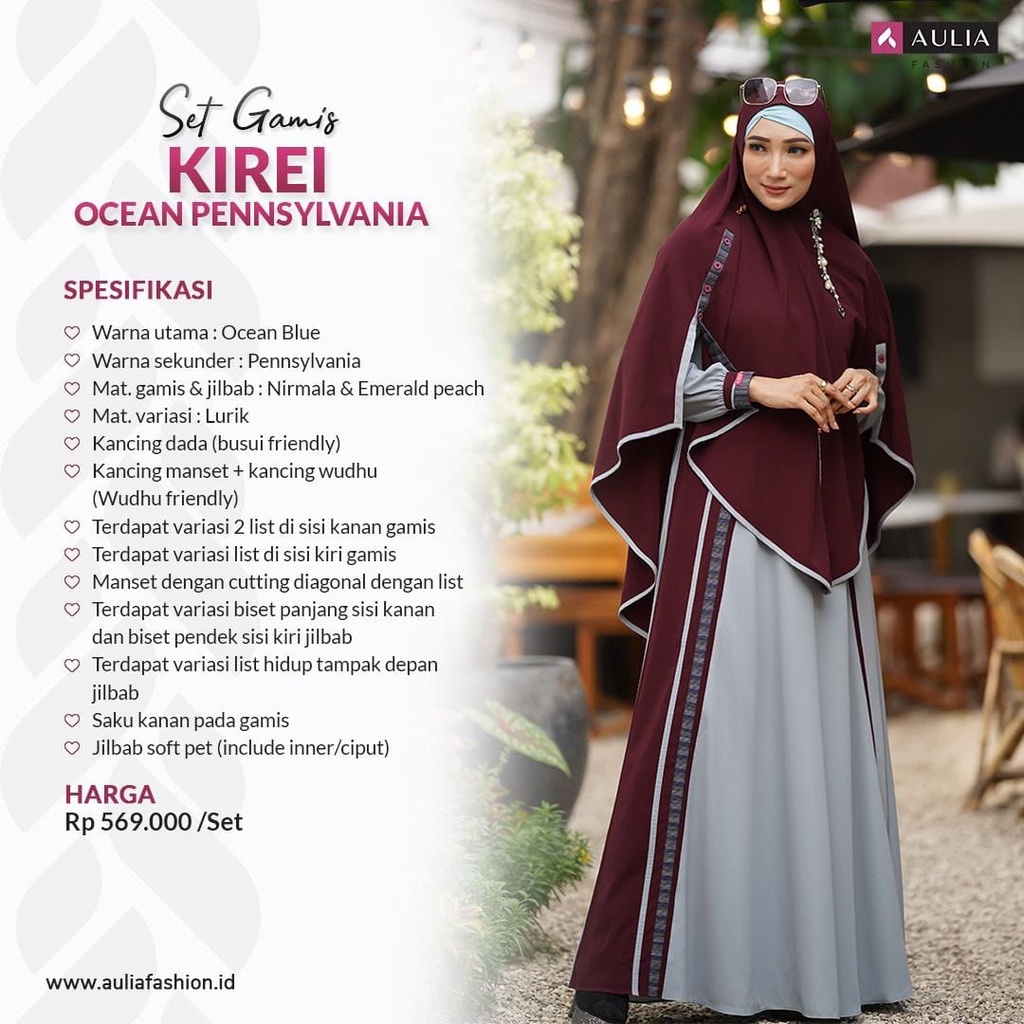 SET GAMIS AULIA FASHION KIREI OCEAN PENNSYLVANIA TERBARU