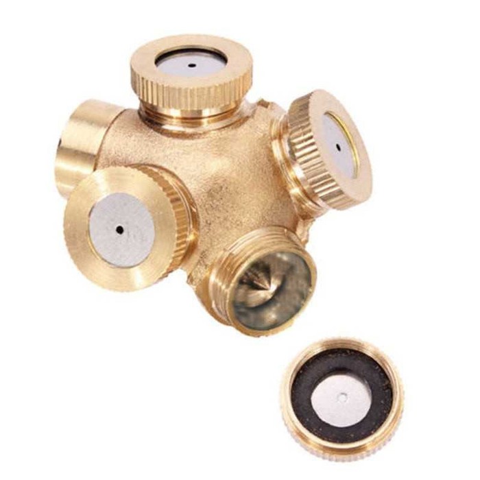 Sprinkler Spray Nozzle Air Irigasi Taman Copper 4 Holes -PK03