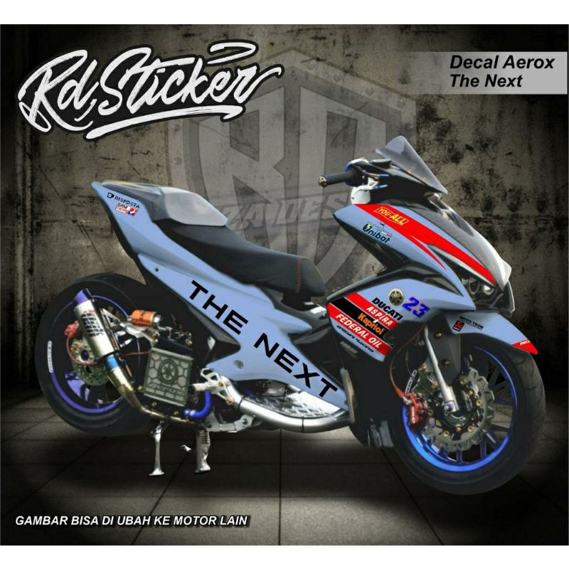 decal sticker aerox old motif ducati