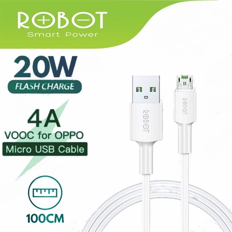 A_   Robot RVM100 20W Data Cable Micro USB 4A 1m