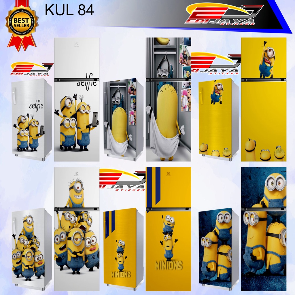STIKER KULKAS PINTU 1 DAN PINTU 2 / STIKER MAGICOM KEKINIAN / STIKER KULKAS MOTIF MINIONS ( A84 )