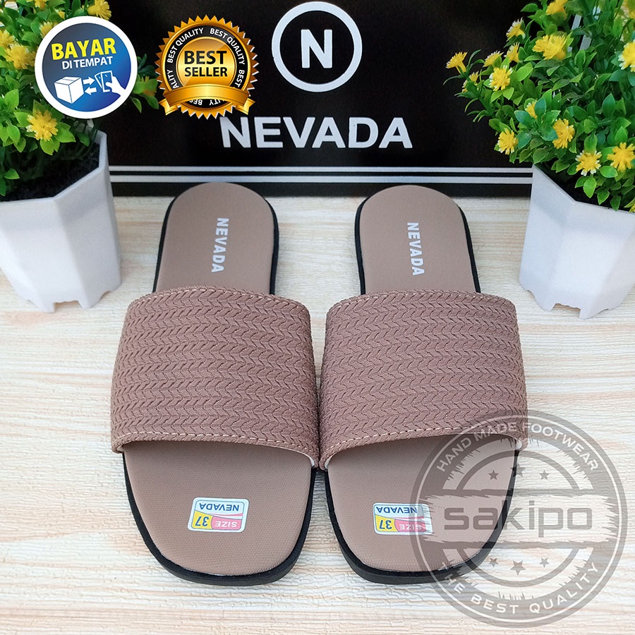 PROMO 8.8 !! SANDAL SLOP WANITA DEWASA NEVADA RAJUT MURAH KEREN TRENDI NYAMAN DIPAKAI / SAKIPO