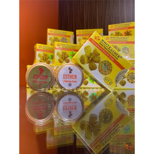 PAKET HEMAT ESTHER CREAM WHITENING GOLD POT COKLAT ORIGINAL