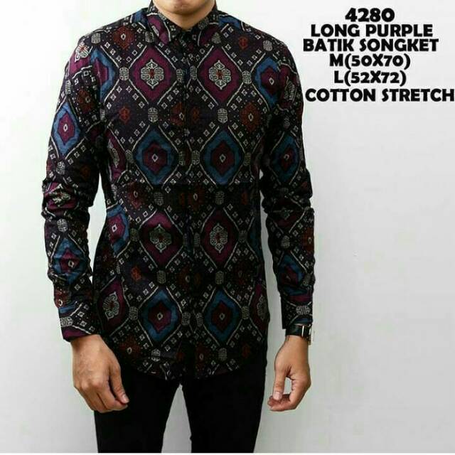 Kemeja Batik Songket Panjang Slim Fit (Idoim)