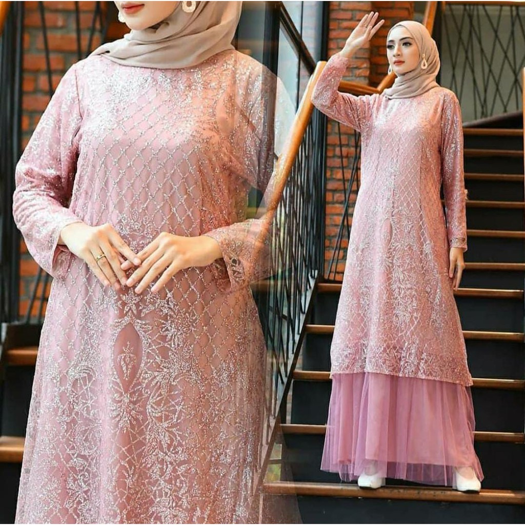 MANOHARA (DISKON)Gamis brukat kondangan mewah 2021 - Gamis brukat pesta mewah elegan- Gamis brukat p