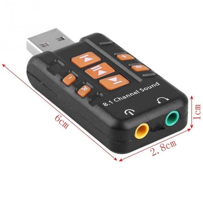 USB Sound Card 8.1 Channel 3D Audio Microphone Jack 3,5mm