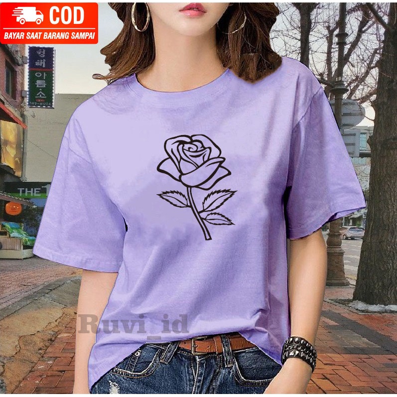 Ruvi_id-KAOS / BELI 3 GRATIS HEADSET EXTRA BAS / KAOS BUNGA MAWAR / KAOS WANITA / KAOS WANITA OVERSIZE / KAOS WANITA KOREAN STYLE / ATASAN WANITA DEWASA / KAOS OBLONG / KAOS DISTRO / KAOS WANITA LENGAN PENDEK / KAOS ADEM / KAOS BAHAN KATUN / KAOS MURAH