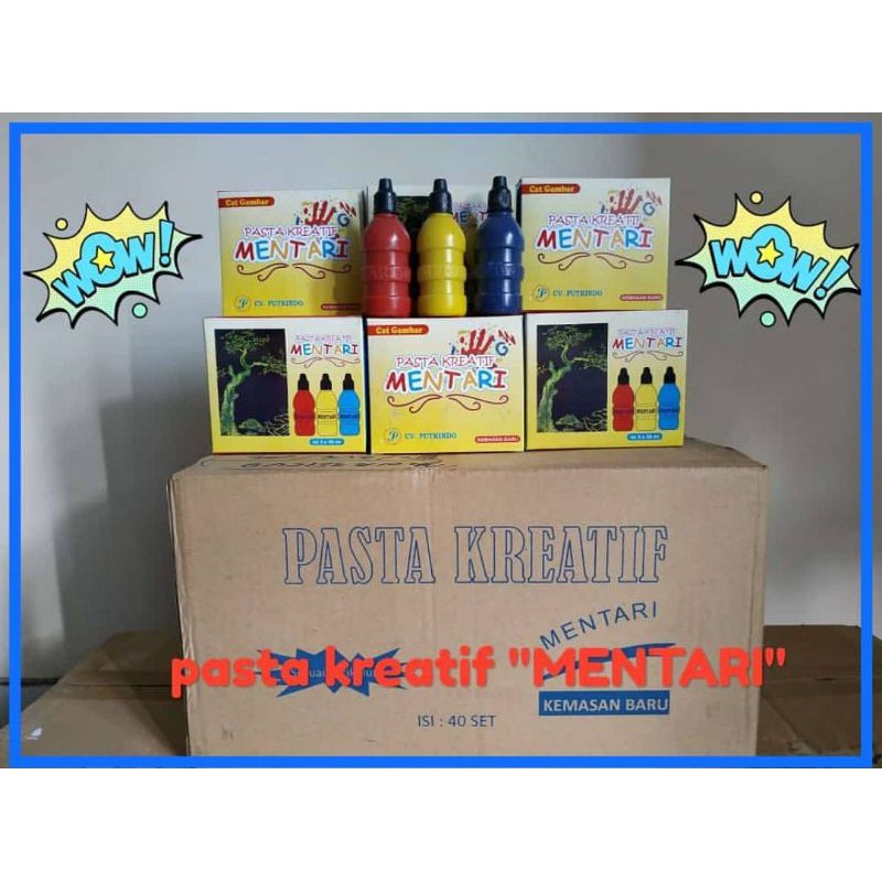 MURAH Cat Air 3 warna dasar PASTA KREATIF MENTARI Finger painting