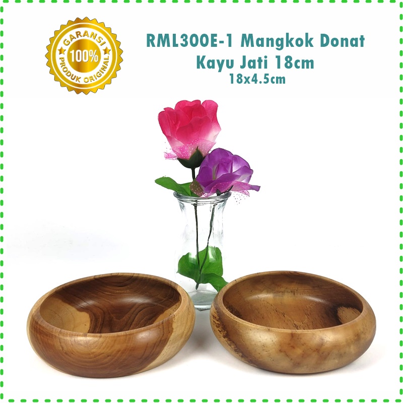 Mangkok Donat Bulat Kayu Jati