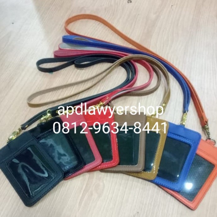 

Promo Name Tag Id Card Dompet Tali Tempat Wadah Kartu Tali Kulit 4 Slot Card Bagus