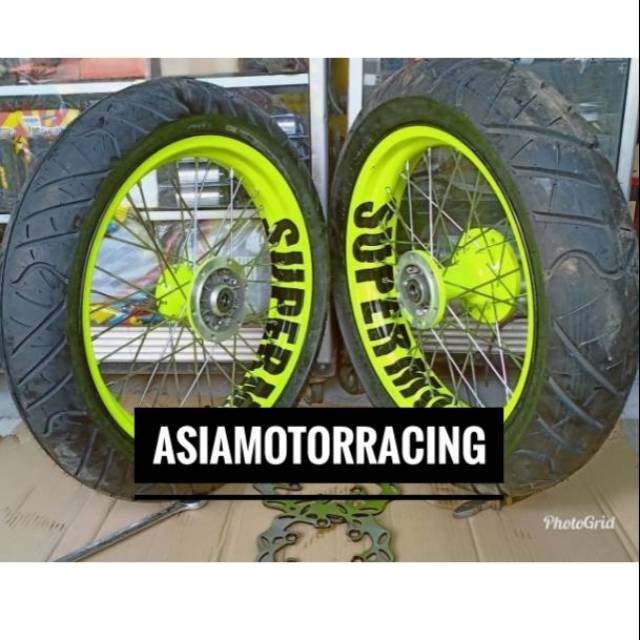 Paket Velg Custom Supermoto Super Moto KLX 150 D-Tracker Plus Ban Bebas Pilih Supermoto