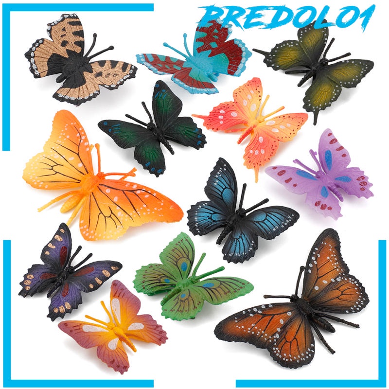 (Predolo1) 6pcs / Set Mainan Kupu-Kupu Bahan Pvc Untuk Anak Butterfly