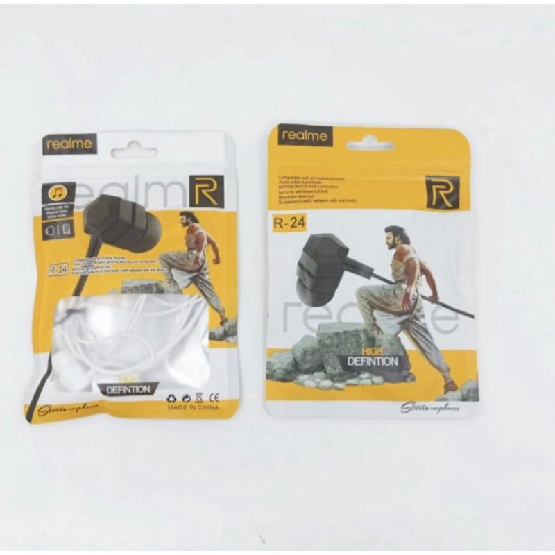 HEADSET REALME R24 PACKING PLATSIK HF PUTIH