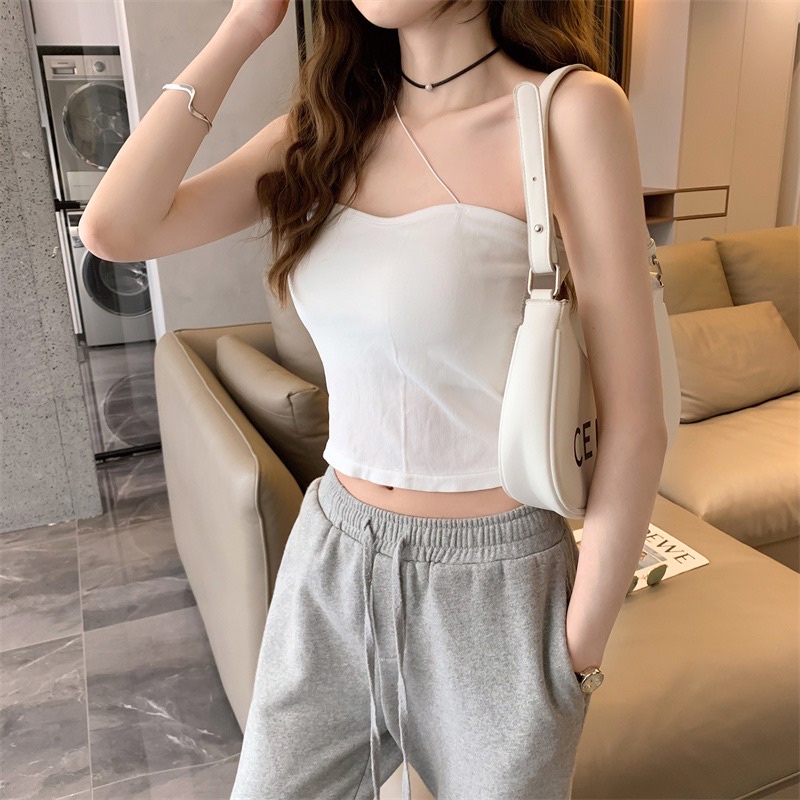 GO! BR640 Tanktop Bra Wanita Tank top Model Tali Satu Tali Spagetti Korean Fashion Import