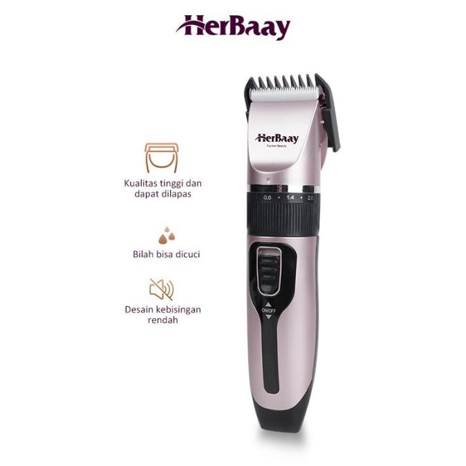 BISA COD Gunting rambut Listrik Alat cukur rambut charger - Merah Muda NEW Kode 79