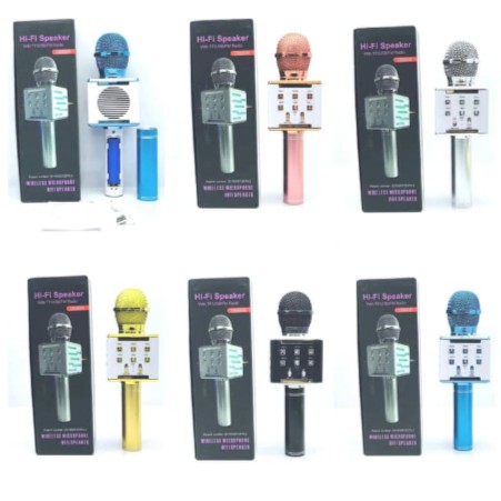 Mic karaoke KTV LED Smule Mikrofon Bluetooth WS868 Portable Microphone Wireless DS868 DS-868