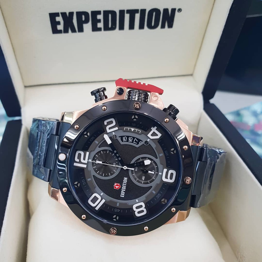Expedition original E6750 biru rosegold stanless steel