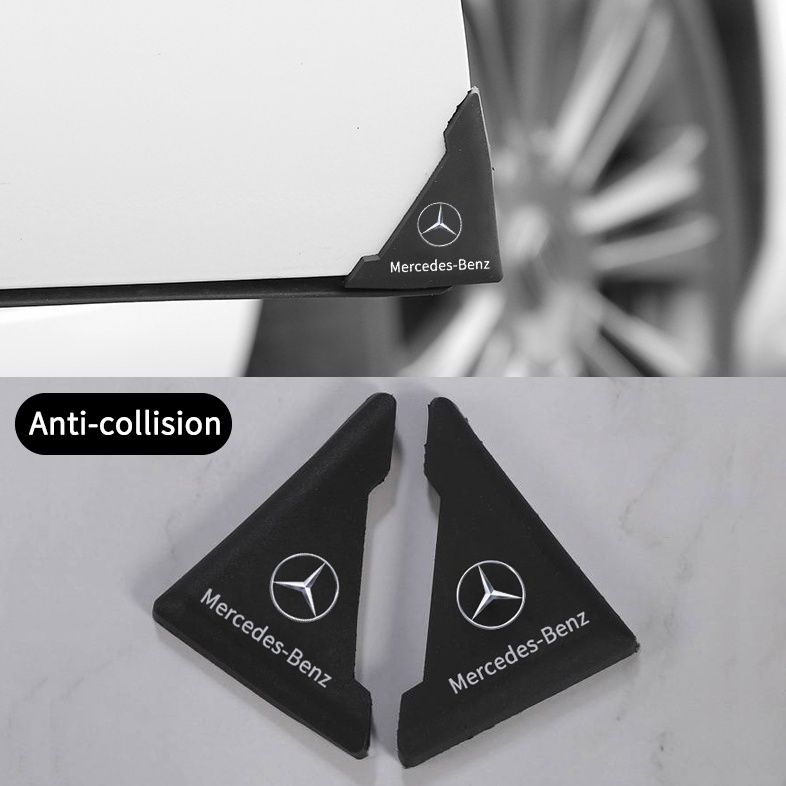 2pcs / SET Stiker Pelindung Sudut Pintu Mobil Mercedes Benz Anti Tabrakan Untuk W124 W210 W204 W203 W211 GLC GLE