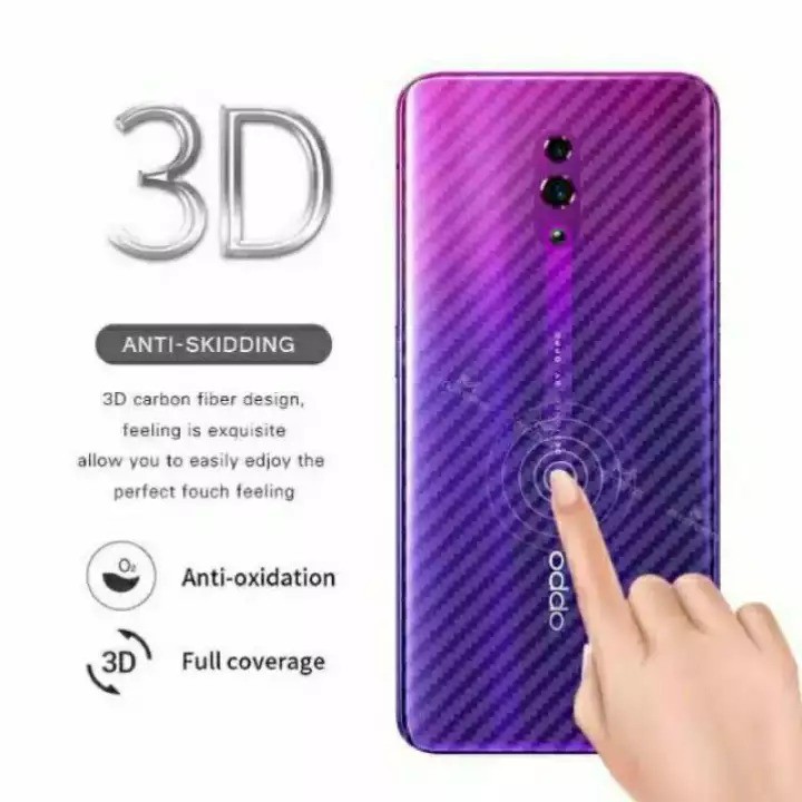 GARSKIN Sticker Carbon OPPO All Type Skin Carbon Transparan Fiber Protection Back Sticker Carbon