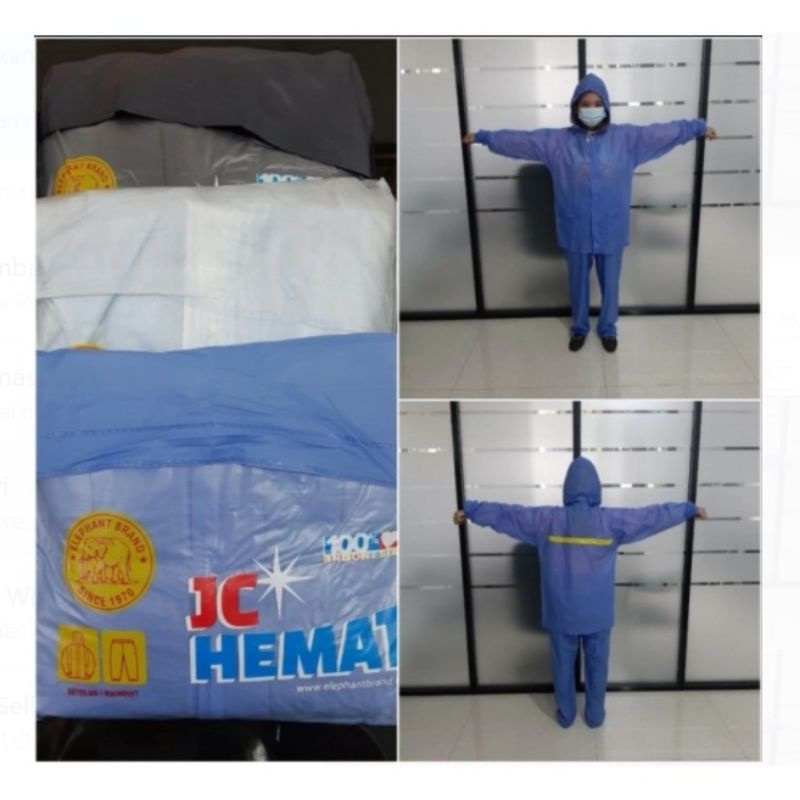 PONCO JAS HUJAN KELELAWAR PONCO MEDIUM LENGAN SKOTLET BIRU