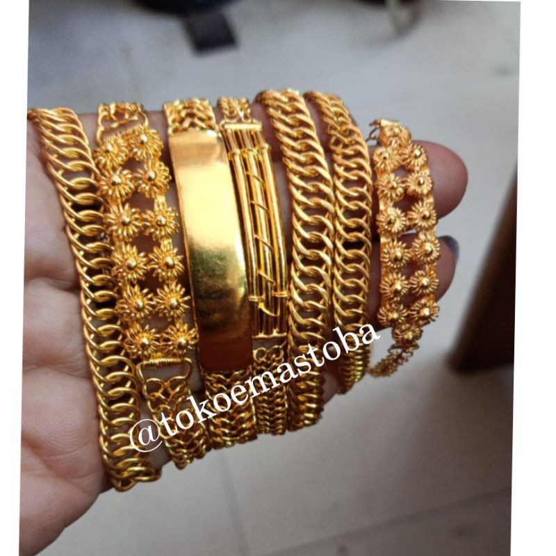 Gelang Rante Polos Lebar Mas Toba Mas London Berat 30gram Shopee Indonesia