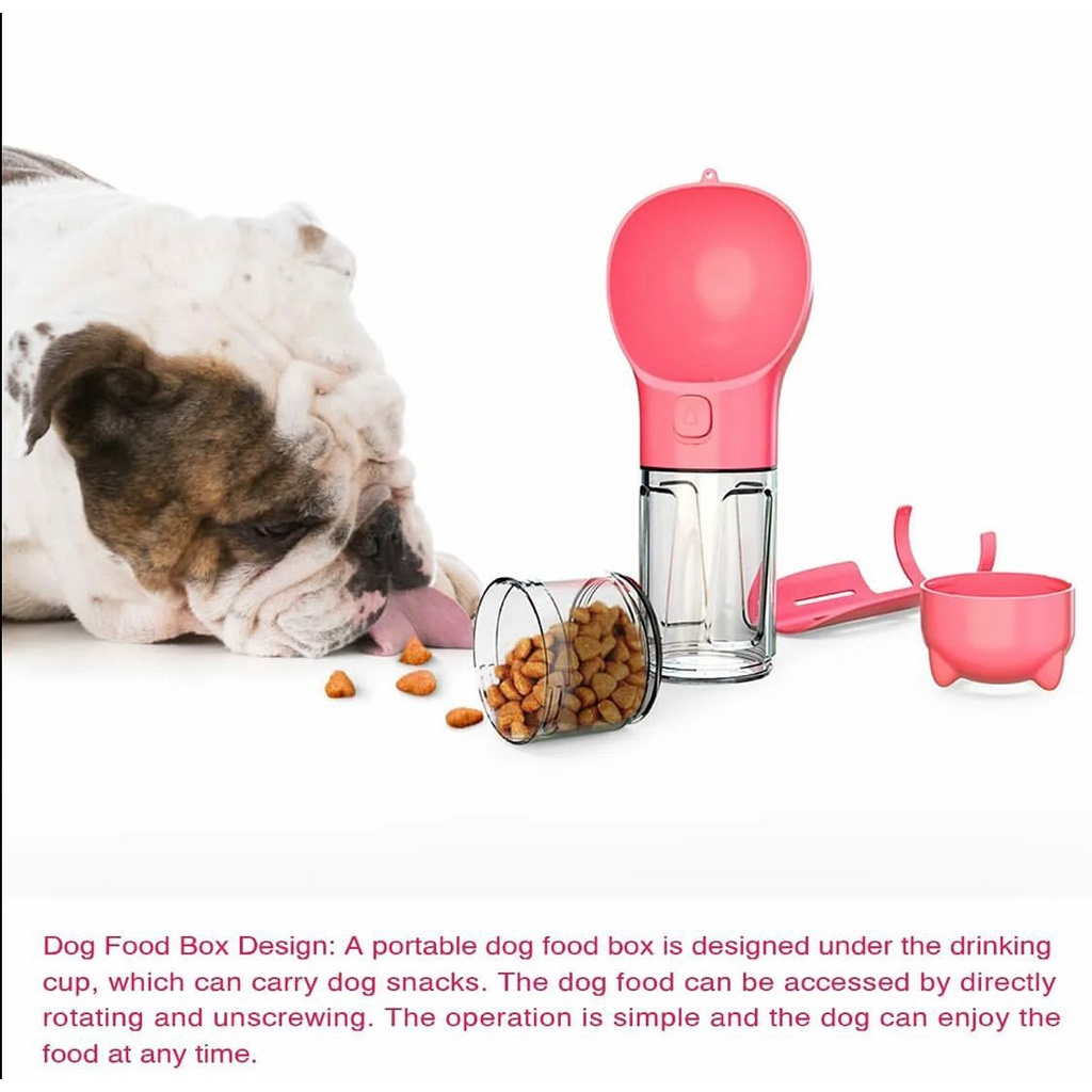 Dog Water Bottle Cat Botol 500mL 4 in 1 Pet Minum Anjing Kucing Hewan