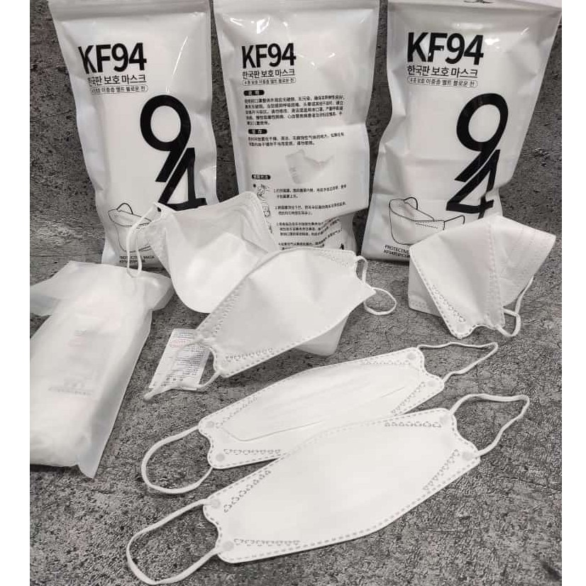 NEW MASKER KF94 PUTIH WHITE PACK 4PLY MURAH - PROTECTIVE MASK MEDICAL GRADE