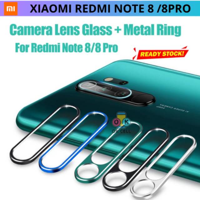 2in1-Tempered Glass Camera Xiaomi Redmi Note 8 / 8 Pro  Ring Kamera Pelindung Lens Kamera Belakang