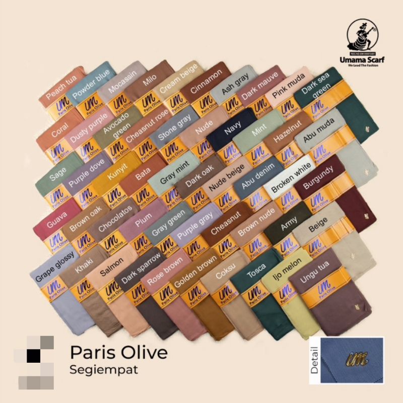 Hijab segi empat polos umama scarf kerudung umama Paris Olive polos Lc