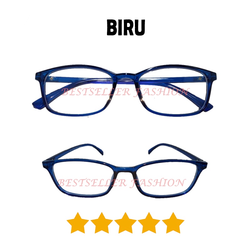 Kacamata Anti Radiasi Kacamata Bingkai Kotak Kecil Wanita dan Pria Fashion Eyeglasses Lensa Blue-ray Kacamata Gaya Anti Sinar Biru FREECASE