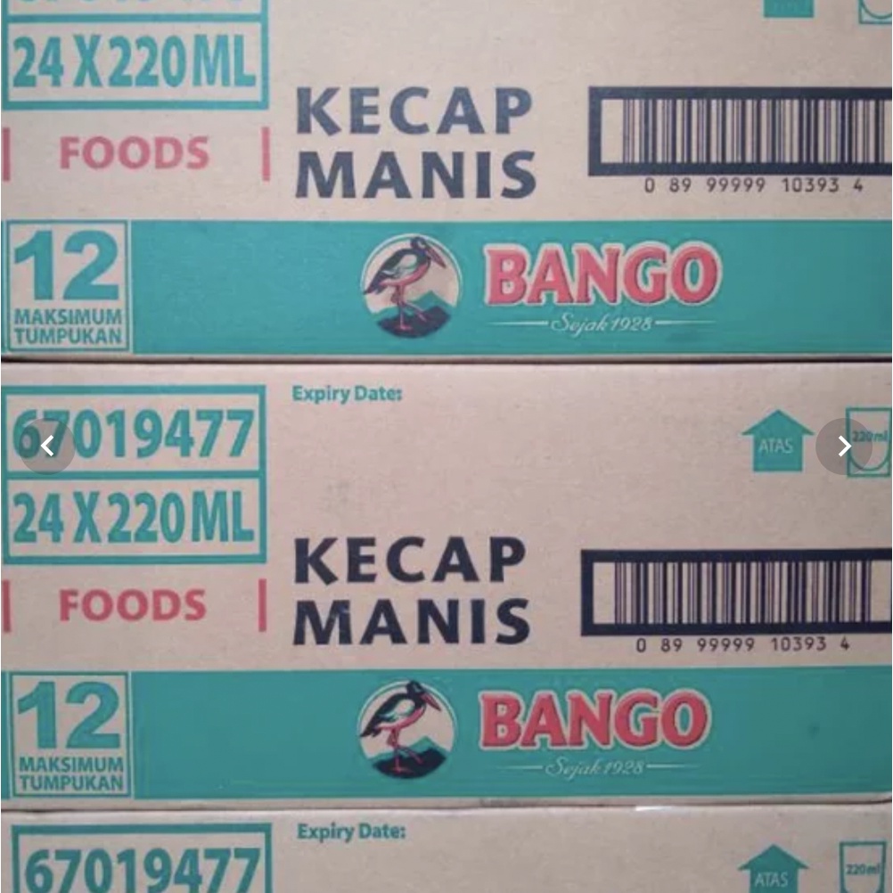 

Kecap Bango 24 x 275ml dus / Bango Botol 275 ml dus / Kecap Bango dus